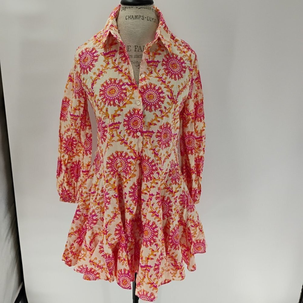 ZARA DRESS WITH LONG SLEEVES IN THREE COLORS WITH BUTTONS AND SHOT GREAT - Picture 5 of 15